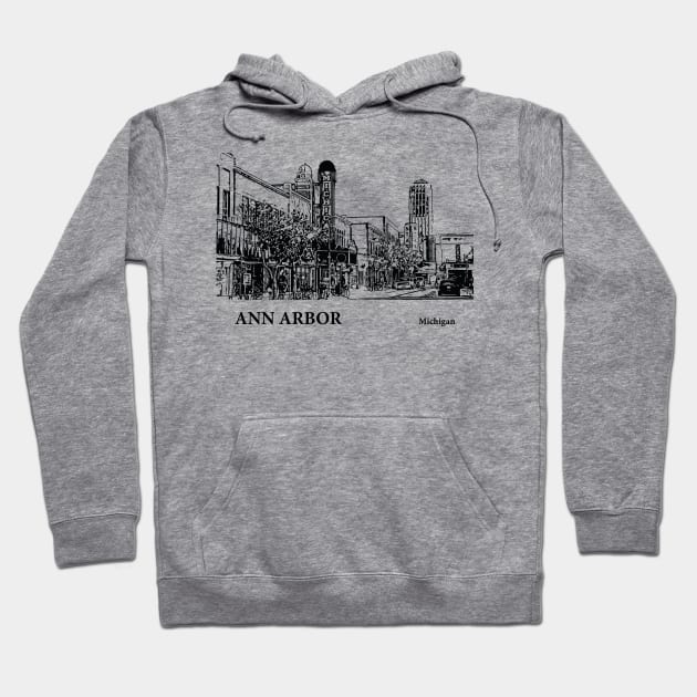 Ann Arbor Michigan Hoodie by Lakeric